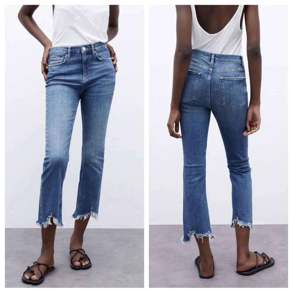 Zara Bootcut Cropped Jeans 0